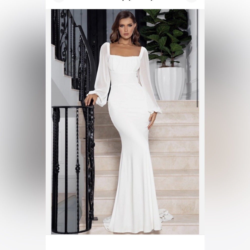Abyss By Abby White Wedding Formal Yasmin Dress New With Tag